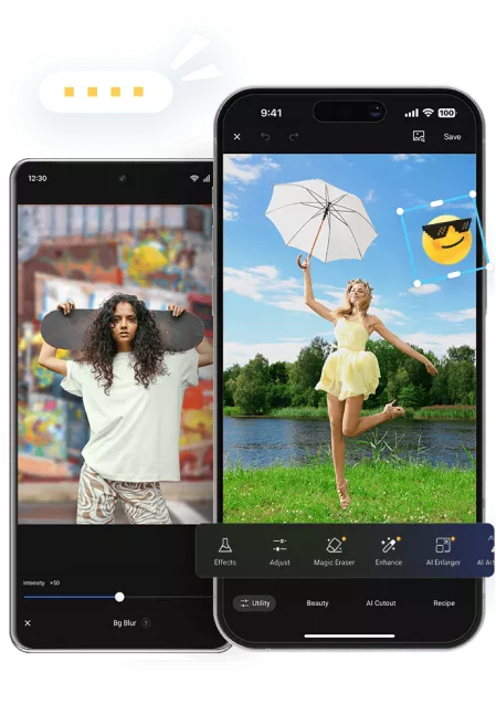 showing android app on a smartphone