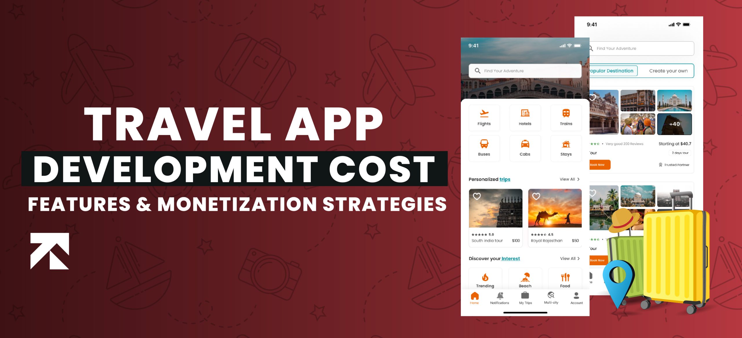 Travel app development cost blog banner