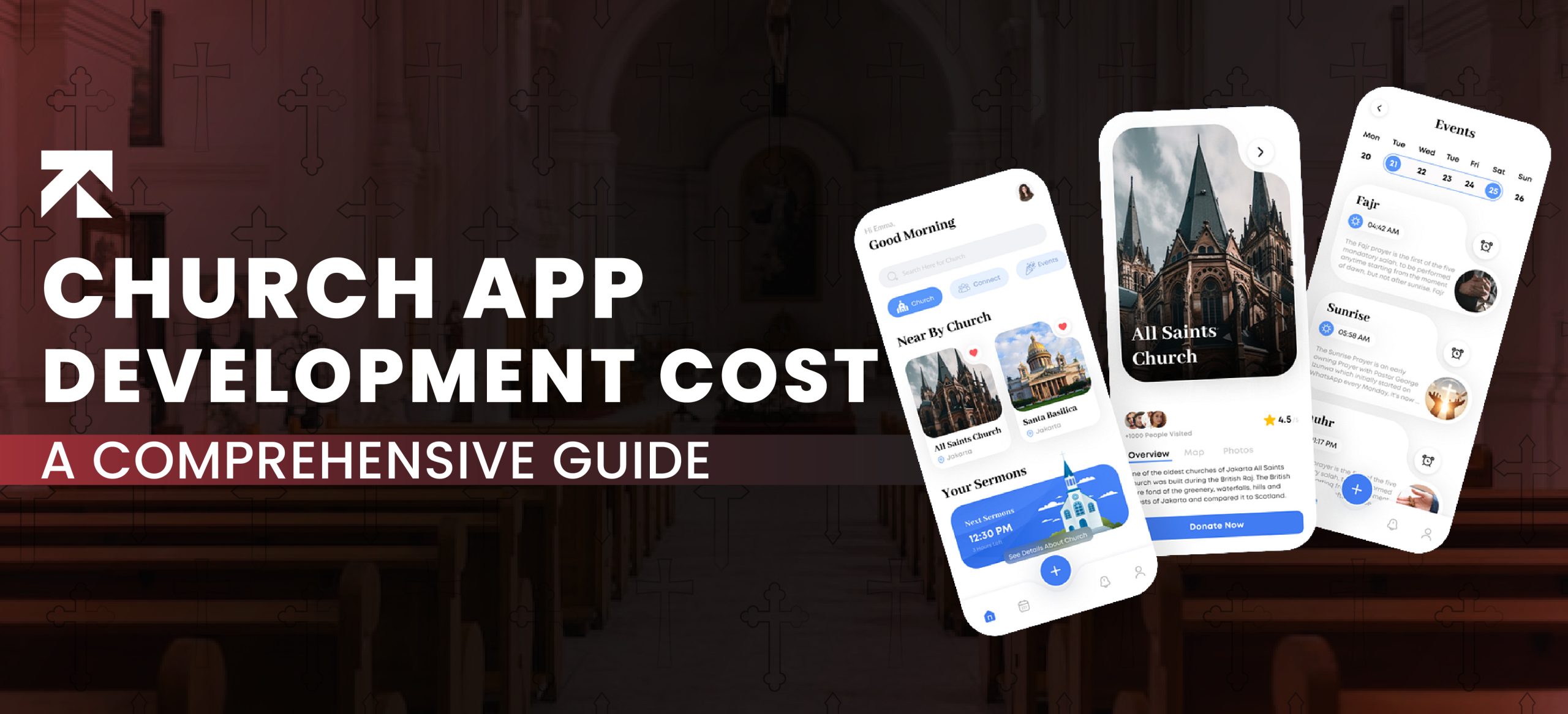 blog banner of church app development cost