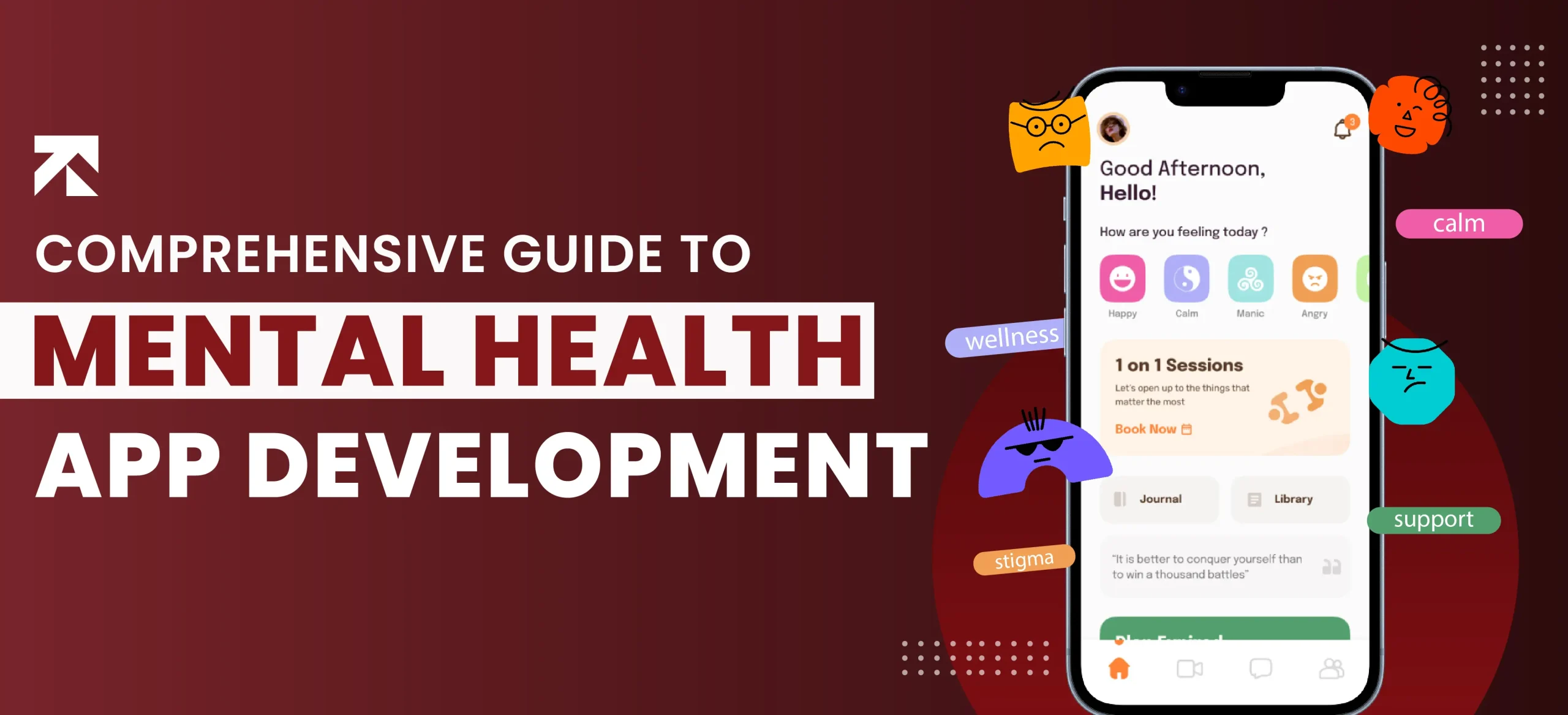 blog banner of how to create a mental health app
