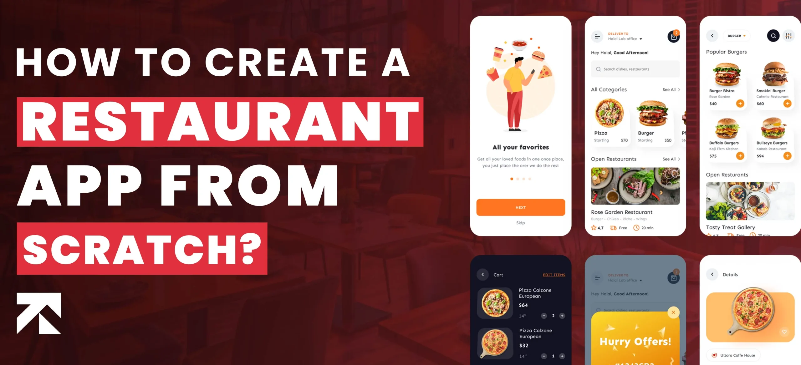 blog banner of how to create a restaurant app